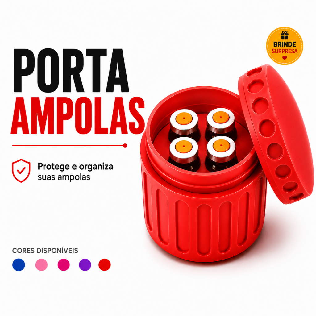 Porta Ampolas Organizador Estojo Tirzepatida TG 3ml 4 Unidades Reforçado Encaixe Perfeito