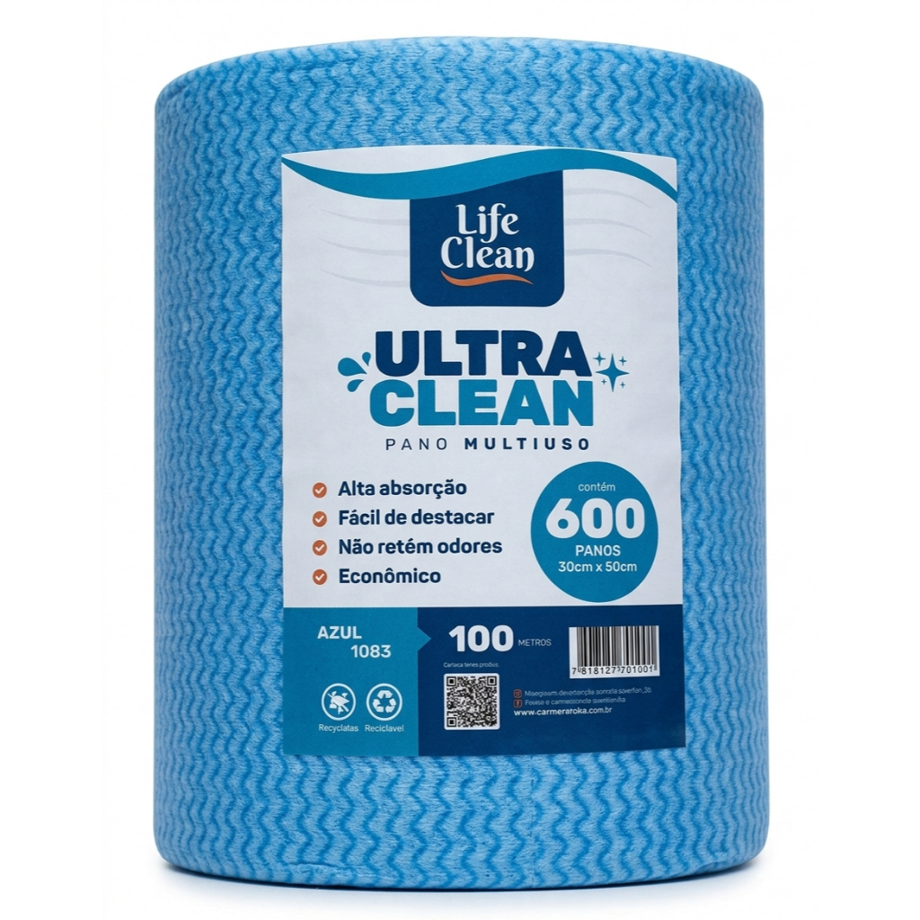 Rolo Pano Tipo Perfex Multiuso 600 panos Alta Absorção Limpeza Panos Grande Eficiente Profissional