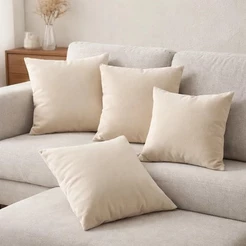 Kit 4 Capas de Almofada Luxo Suede Premium Tamanho 45x45 Com Zíper Invisível Ótimo Acabamento