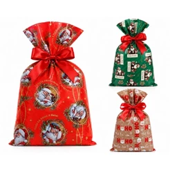 50 sacos de presentes metalizados de natal 15x2 ao 45x60