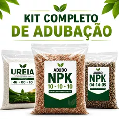 Kit Completo Adubação NPK + Ureia para Plantas I Frutíferas I Hortaliças I Horta I Gramados