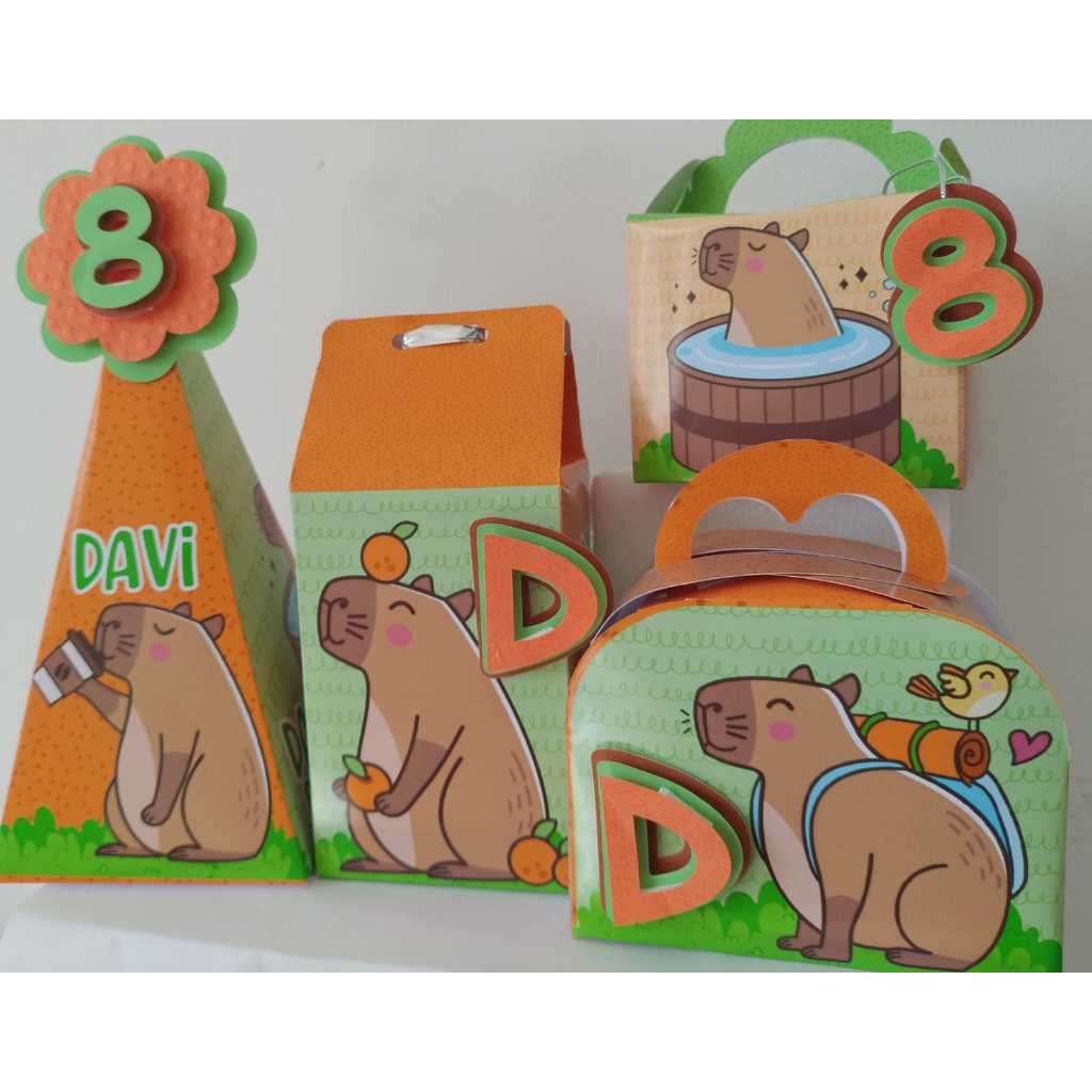 Personalizados Capivara lembrancinhas caixinhas de aniversário kit festa
