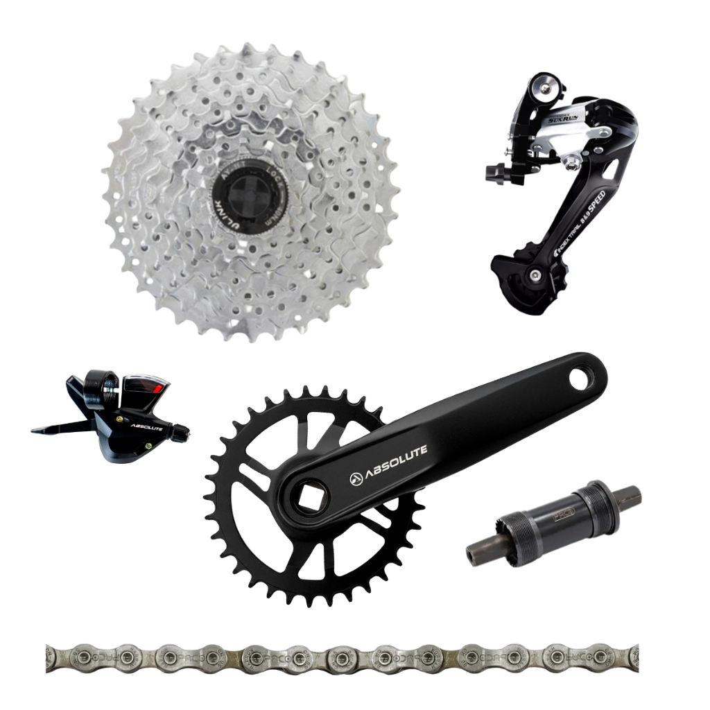 Kit 9v Relação Cassete 11-42d Pedivela Mov Câmbio Alavanca Oferta