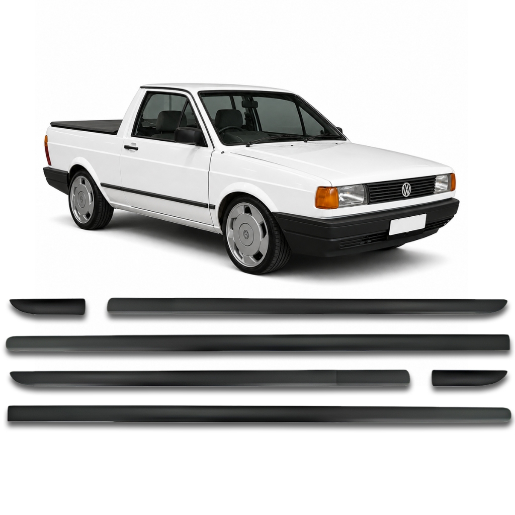 Jogo Friso Lateral Saveiro G2 1995 a 1999 Preto