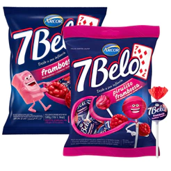 Kit Doces 7 Belo Framboesa 1 Pacote Balas + 1 Pacote Pirulitos Arcor