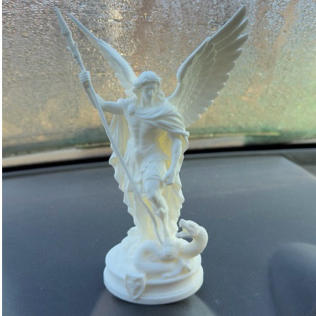 Imagem São Miguel Arcanjo Religiosa Impressa em 3D Decoração Católica Presente Religioso