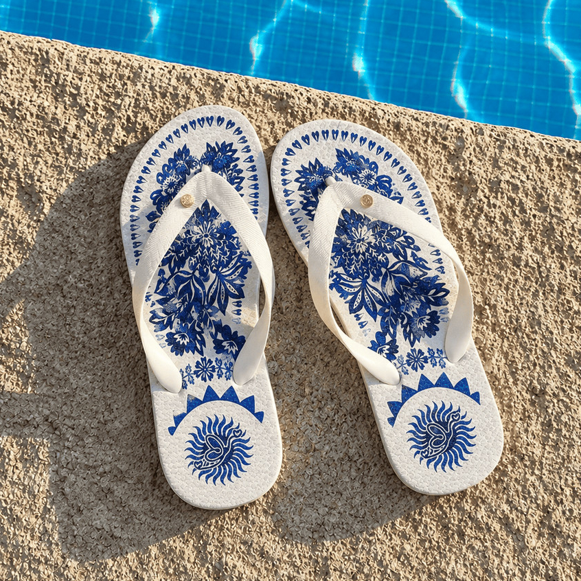 Chinelo Feminino Florêcy Estampa Azulejo Modelo Confortável do 33 ao 40