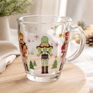 Caneca de Natal Vidro 340ml Quebra Nozes para Café Chocolate Quente Presente