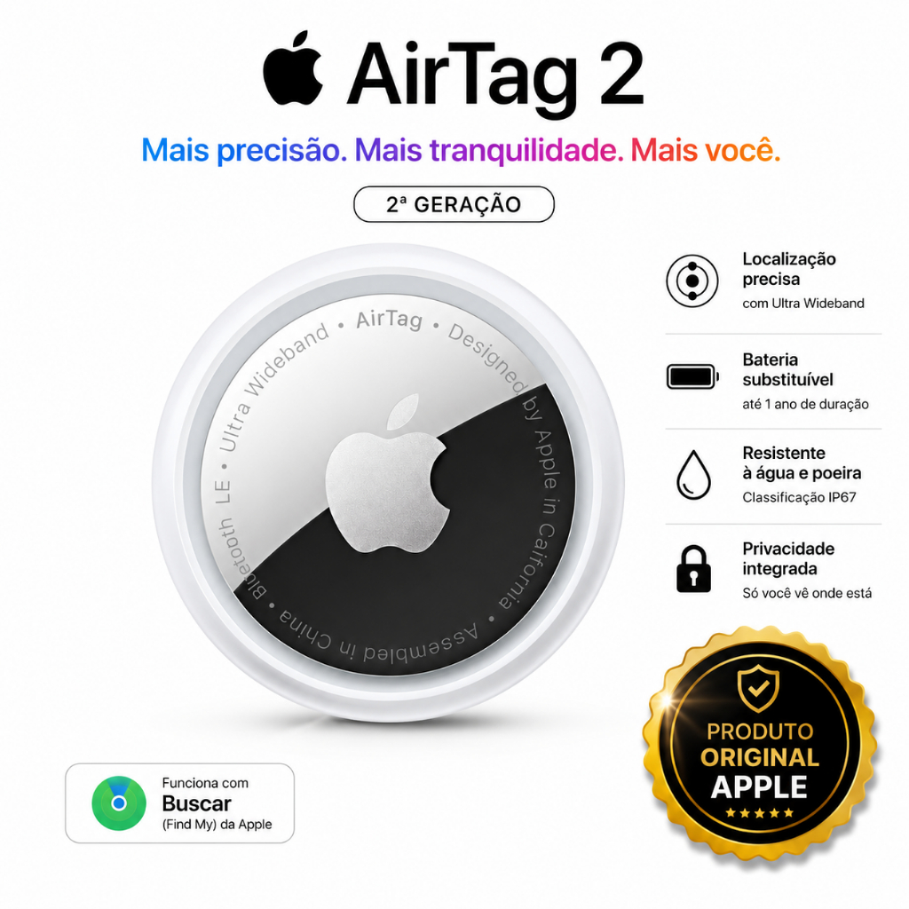 Rastreador Apple AirTag geração 2 Localizador Original Garantia Apple