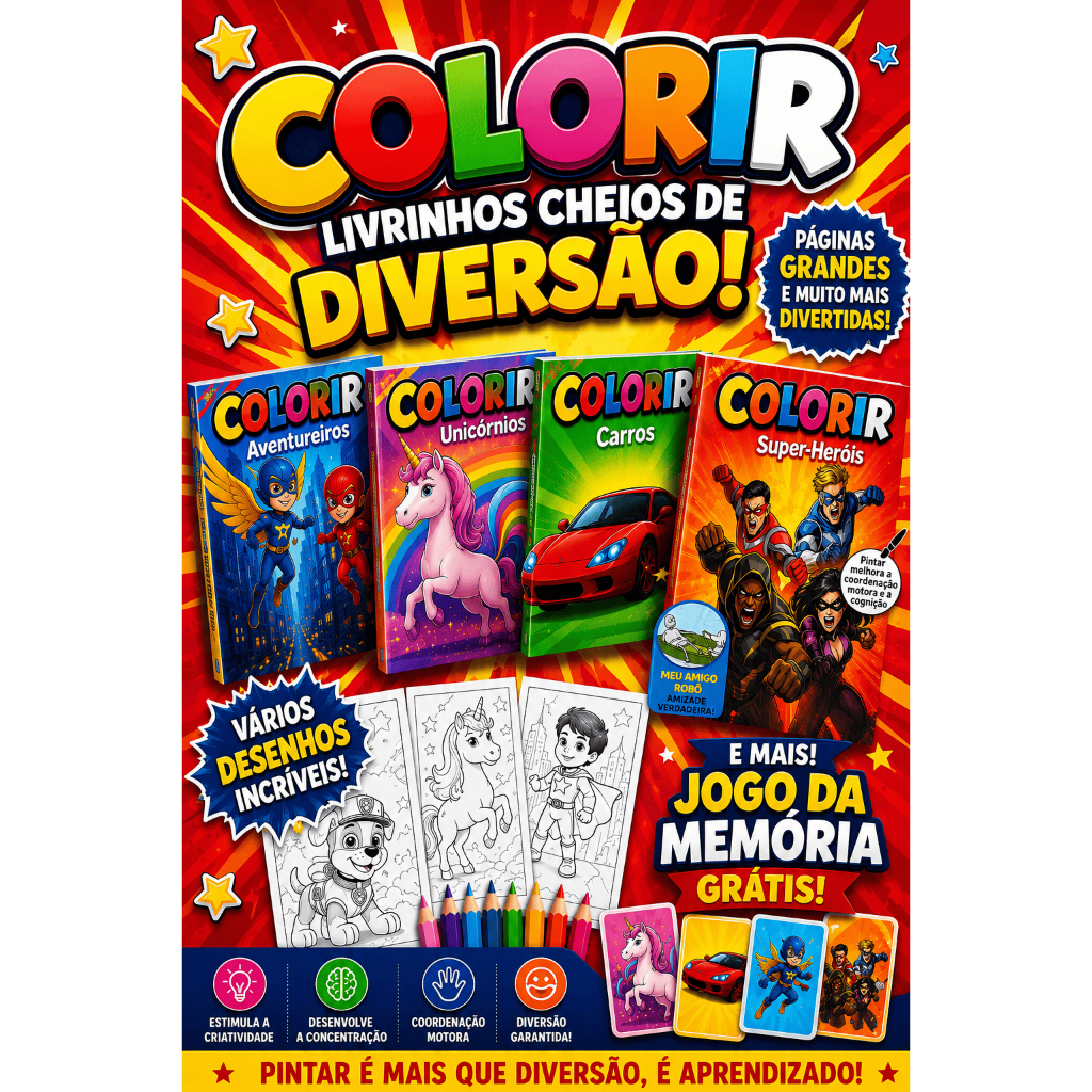 15 Revistas Livrinhos Colorir Infantil Atividades Pintar Kit Festa Lembrancinha Prenda Criança novo