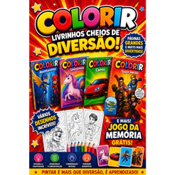 20 Revista Livrinho Colorir Infantil Desenho Pintar Jogo da Memória Lembrancinha Aniversario Prenda