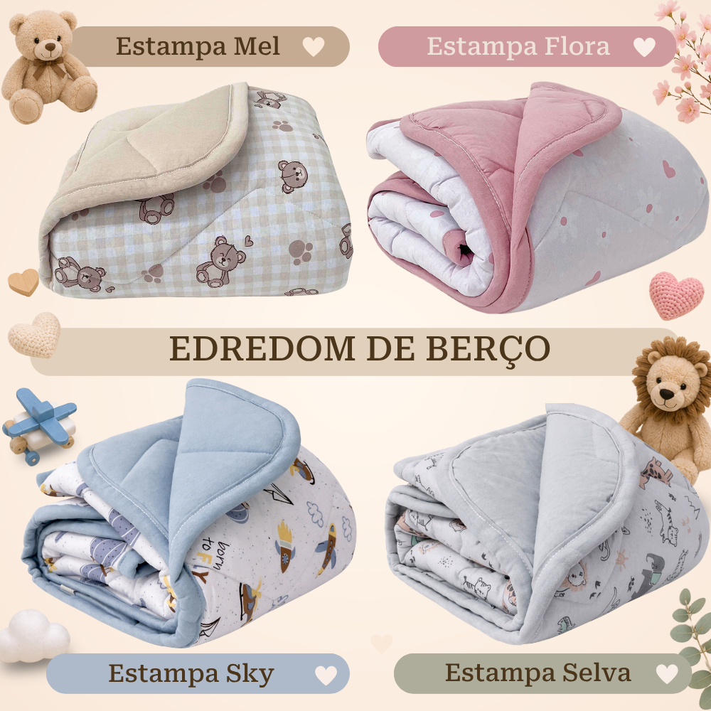 Edredom De Berço Malha 100% Algodão Linha Baby Infantil Enxoval Bebê Berço Americano Berço Padrão Dupla Face Macio Fofo