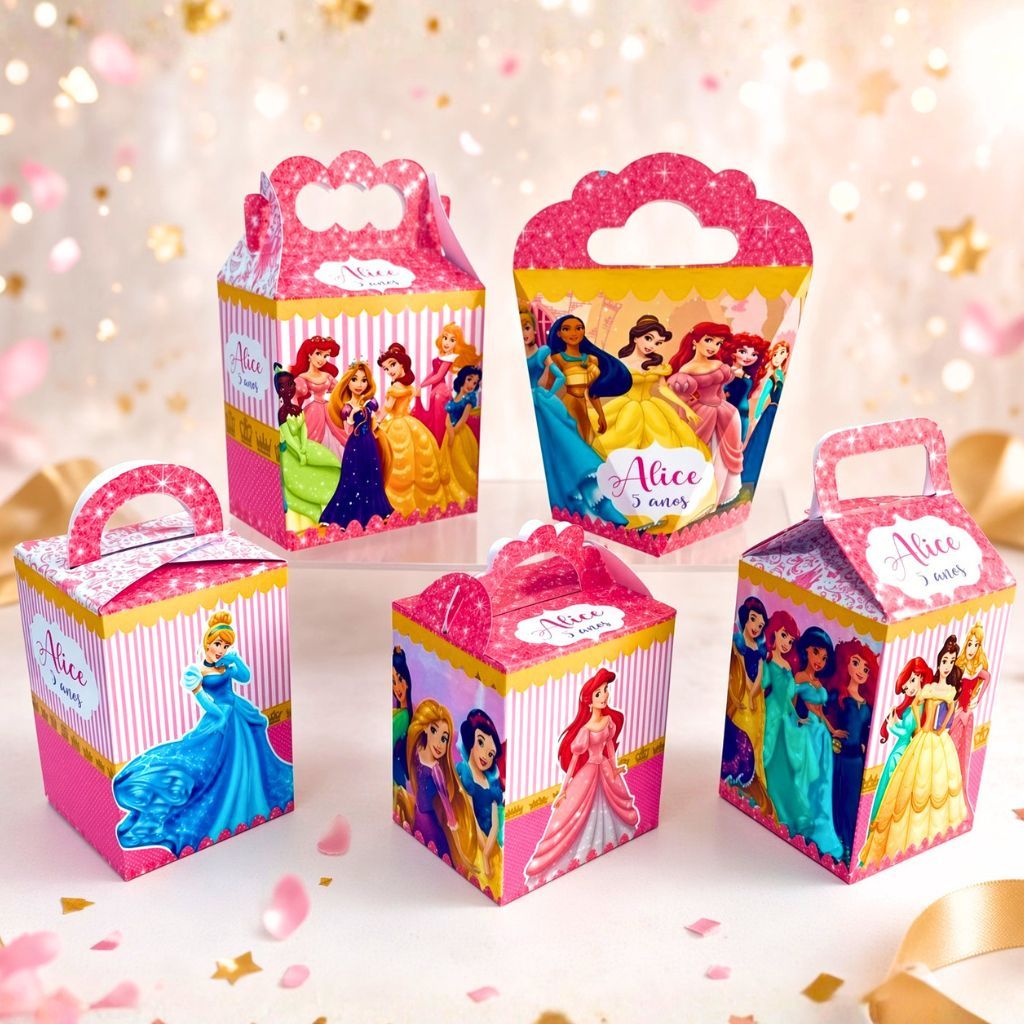 Kit Festa PRINCESAS | Lembrancinhas | Festa infantil /PERSONALIZADO COM NOME E IDADE | já vai semi MONTADAS