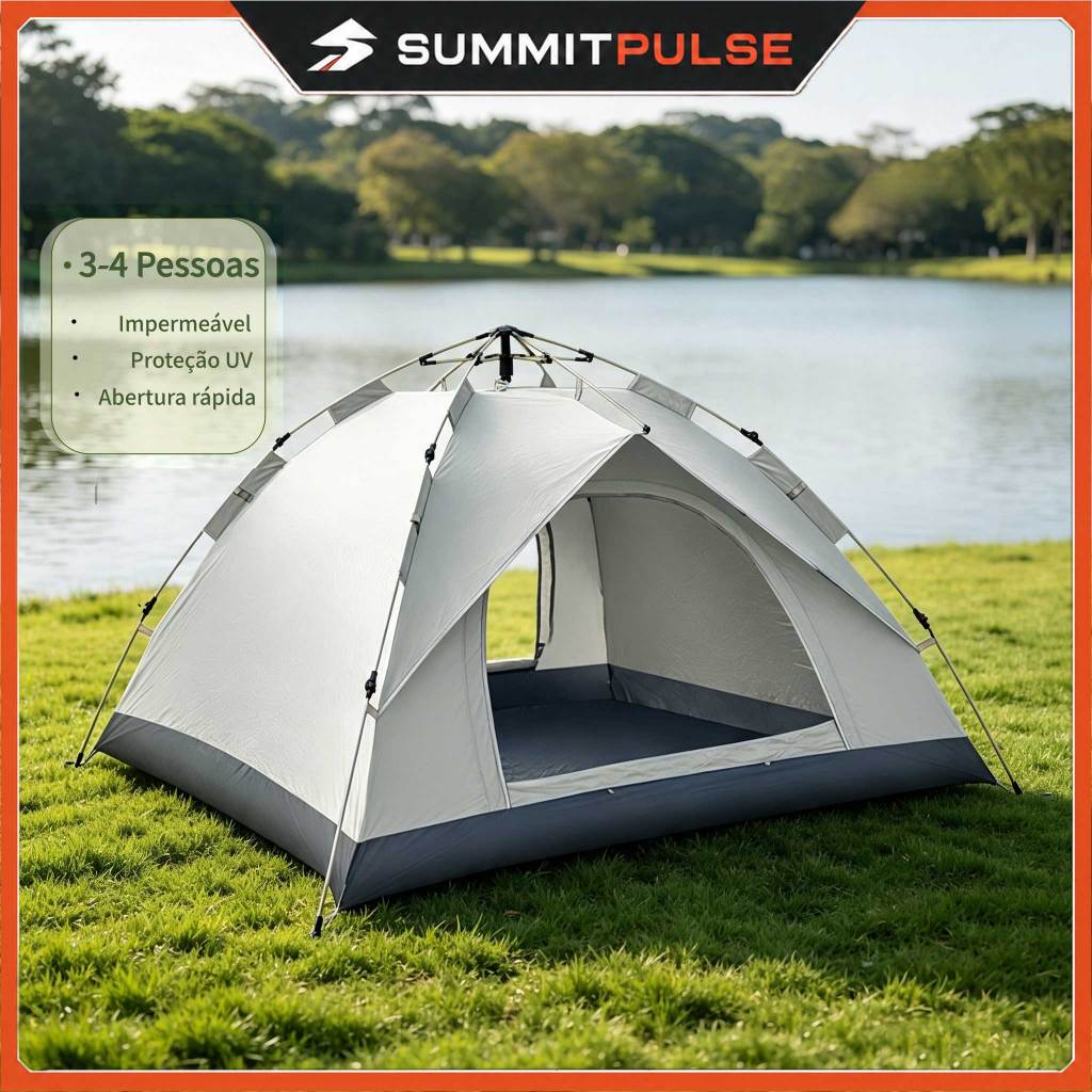 Barraca de Acampamento Automática 3-4 Pessoas - Impermeável, Ideal para Camping e Aventura
