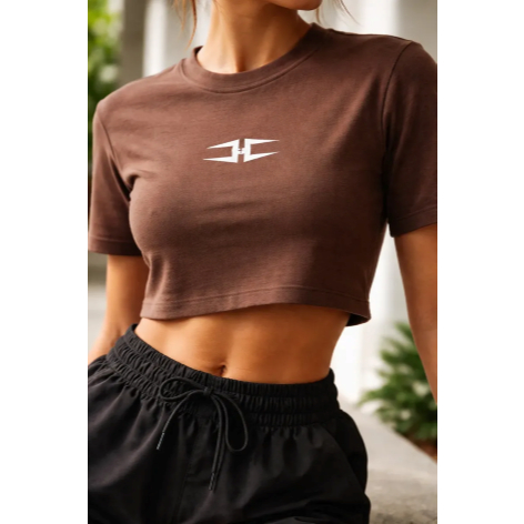 Conjunto Feminino Cropped Oversized Short Tactel Academia Praia Fitness