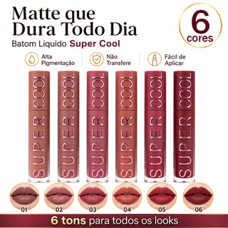Amor Anjo 6 Cores Batom Líquido Veludo - Alta Pigmentação, À Prova D'água e Hidratante