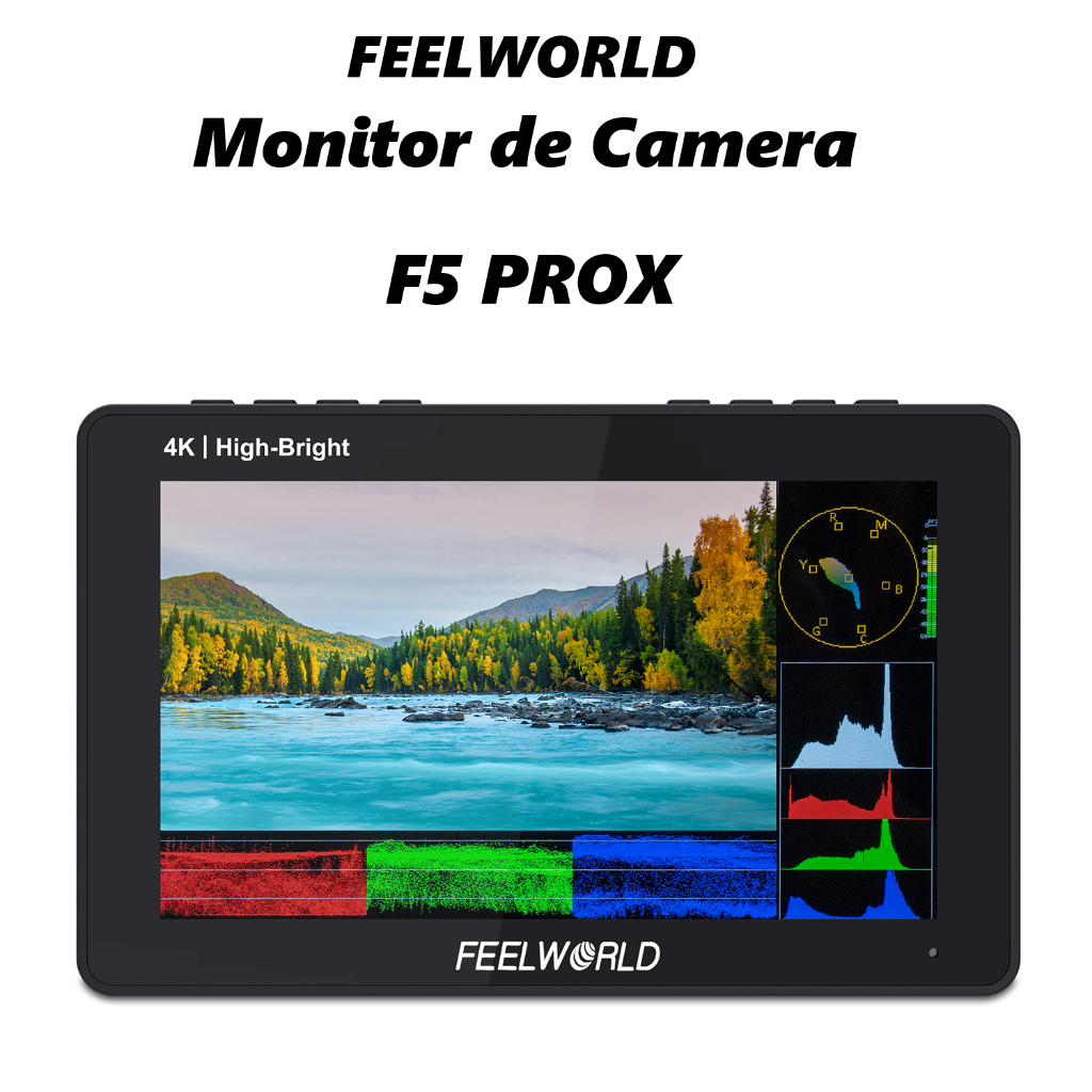 FEELWORLD Monitor de Câmera 4K 5.5 Polegadas Brilho de 1600nit Tela IPS Full HD
