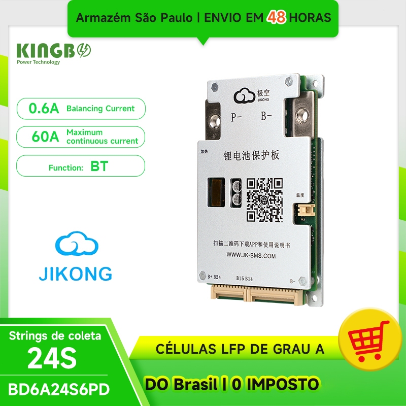 Kingbo JK BMS BD6A24S6PD Suporta 24S com 0.6A Placa de Proteção
