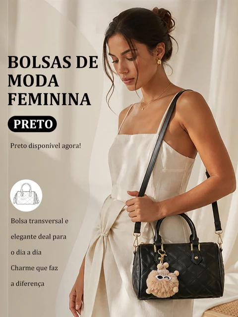 TOMI MITO Bolsa Feminina Pequena para Dia a Dia com Alça Superior Dupla e Correia Transversal  TM9506
