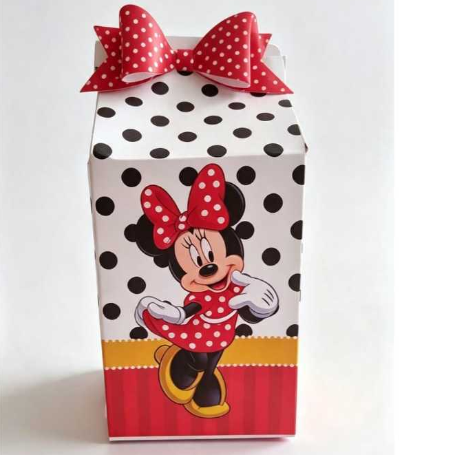 Caixa milk personalizada MINNIE VERMELHA ,FESTA INFANTIL,LEMBRANCINHA -PAPEL FOTOGRAFICO GLOSSY