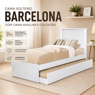 Bicama Solteiro Barcelona com Cama Auxiliar