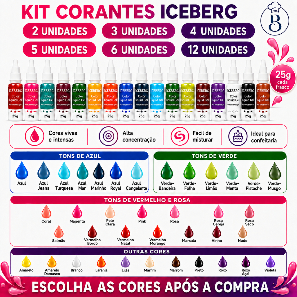 Kit de Corante Liquid Gel Iceberg - 25g