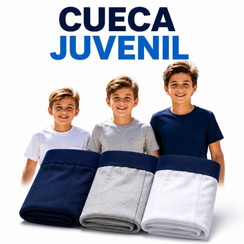 Kit 5 cuecas juvenil 10 12 14 16 anos