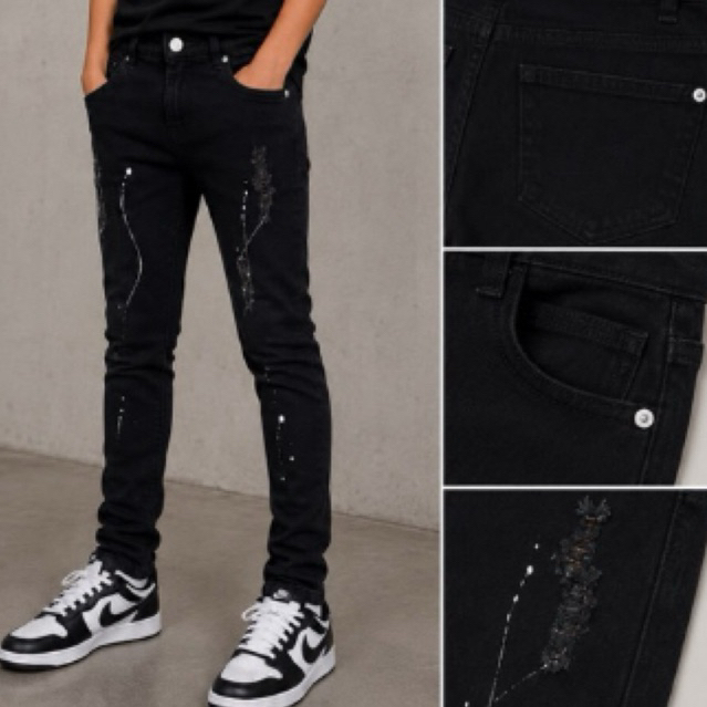 calça jogador black com tinta preta infantil e juvenil menino