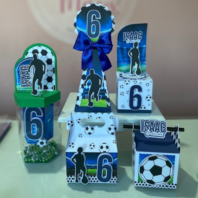 kit personalizados futebol - festa infantil - aniversário - caixas personalizadas - lembrancinhas
