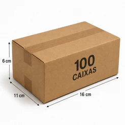Kit 100 Unidades Caixas Papelão 16X11X6 Pequenos Envios Ecommerce Montagem Rápida Kraft
