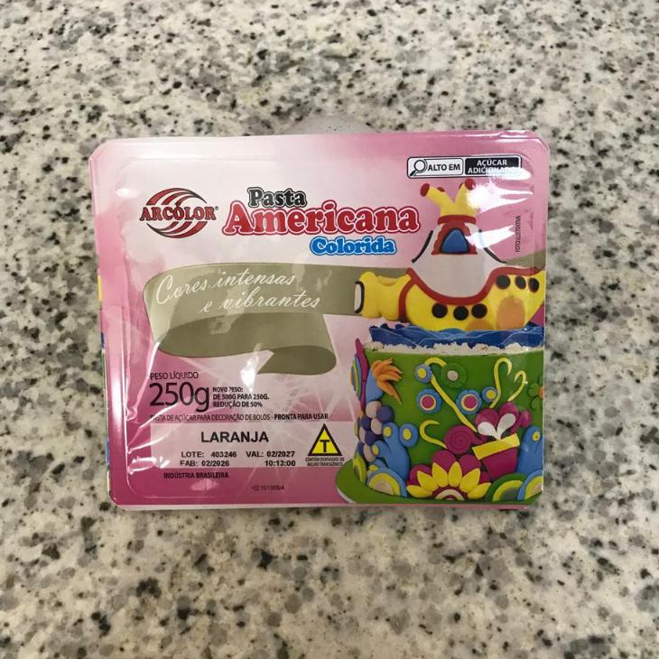 Pasta Americana Laranja - 250g - 1 unidade - Arcolor - Rizzo