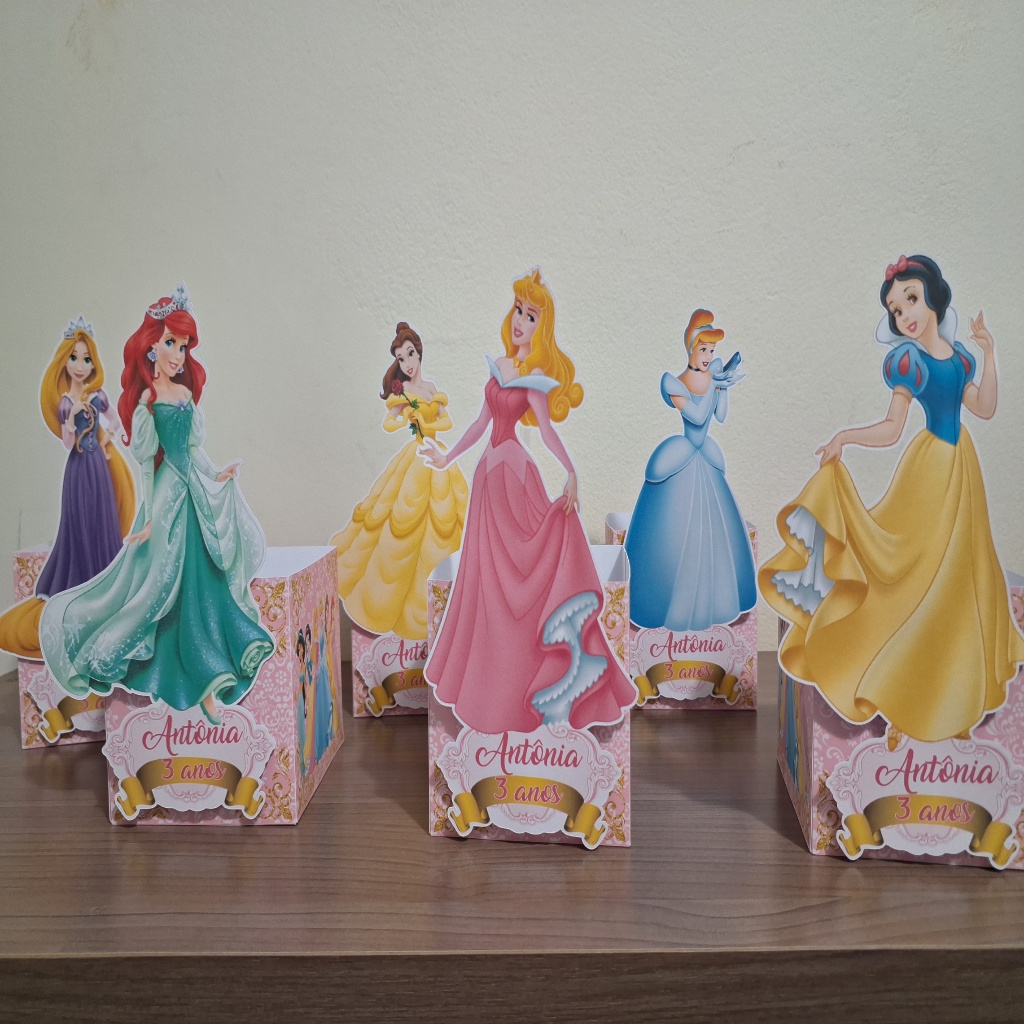Cachepo Priscesas Personalizado, Enfeite mesa Princesas, Centro de mesa, decoração de mesa princesas