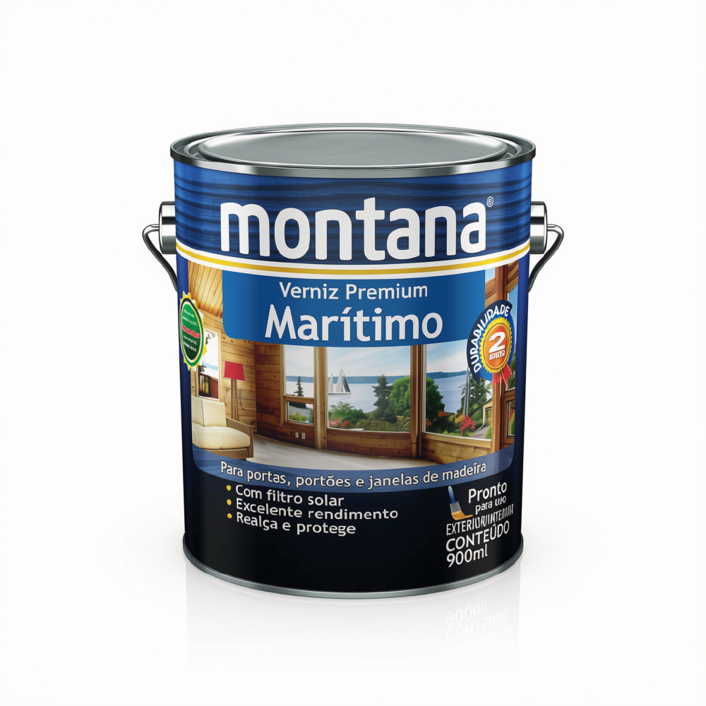 Proteção para Madeira Verniz Maritimo Premium Natural Brilhante 900ml Montana