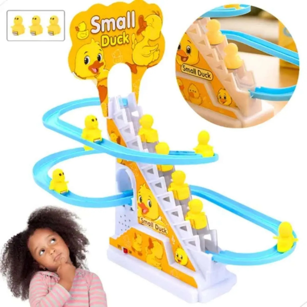 Brinquedo Pista de Patinhos Escorrega Automático Musical Com Luzes Infantil