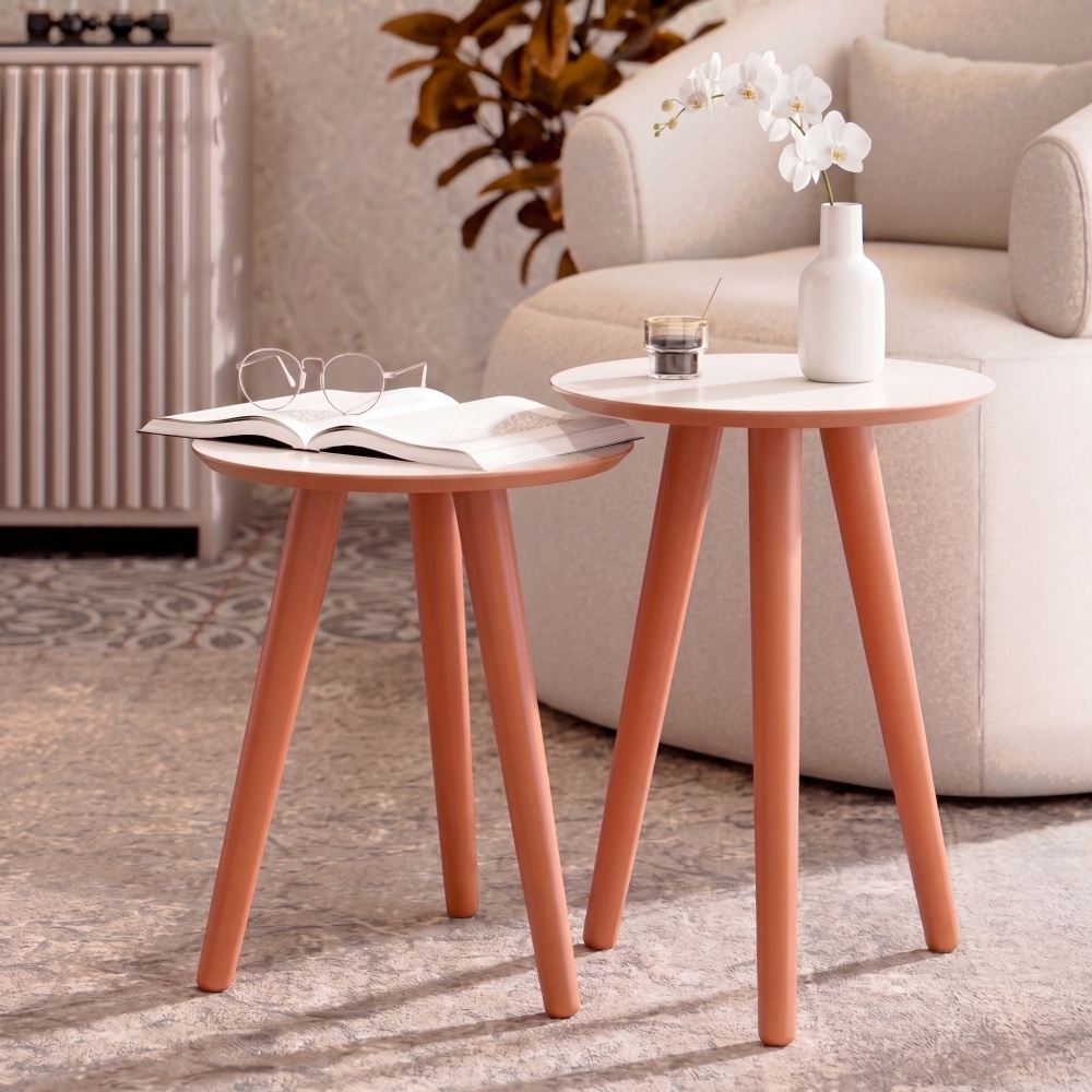Mesa de Apoio e Lateral Sofá Para Sala Maju Retrô Decoração
