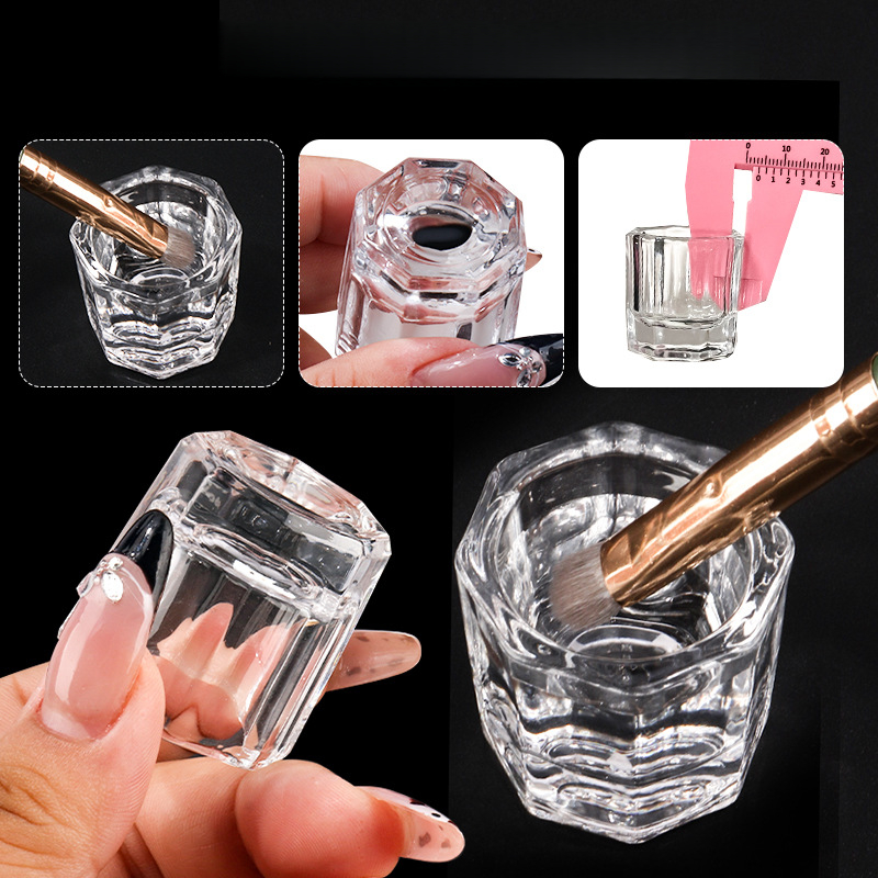 Dappen Copo De Vidro Profissional Para Mistura Pigmentos Porcelana Henna Alongamento Líquido Monomer