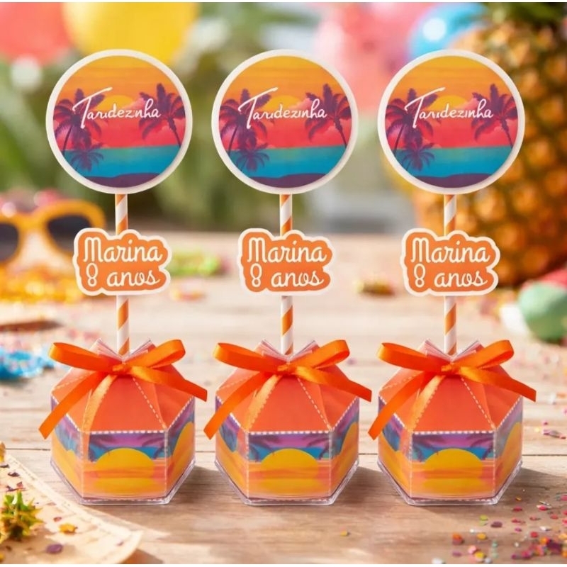 Kit 10/15/20 Centros de mesa personalizado, Tardezinha