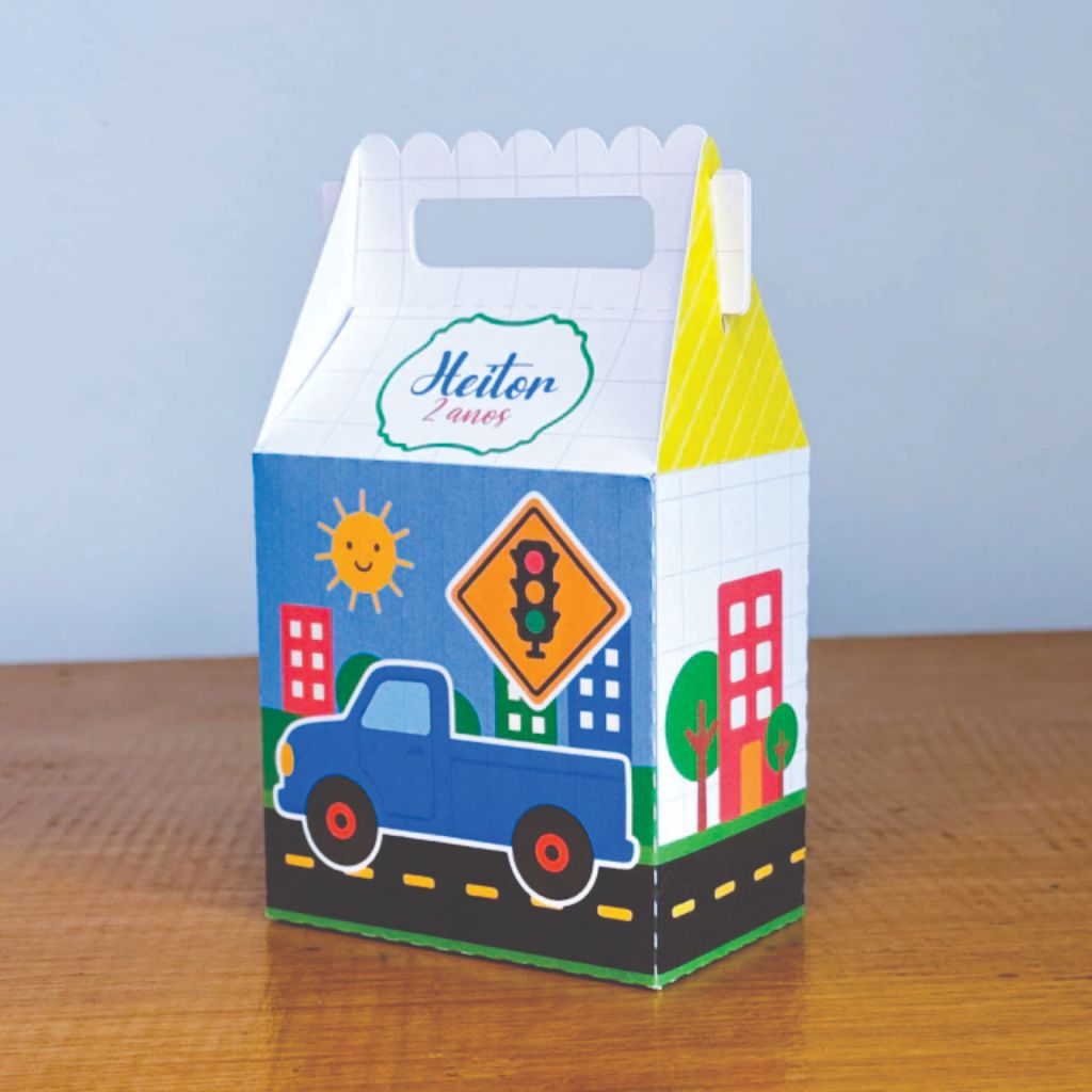 Caixinha SURPRESA CARRINHO personalizada  - lembrancinha de festa 10/20/30/40 unidades