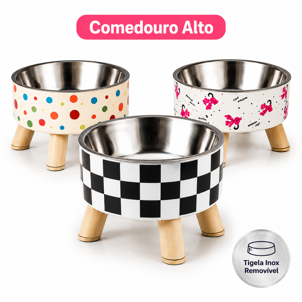 Comedouro Alto Inox