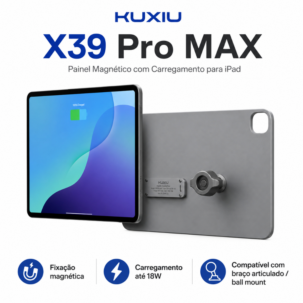 KUXIU X39 Pro MAX Suporte Magnético para iPad com Carregamento 18W Ball Mount -