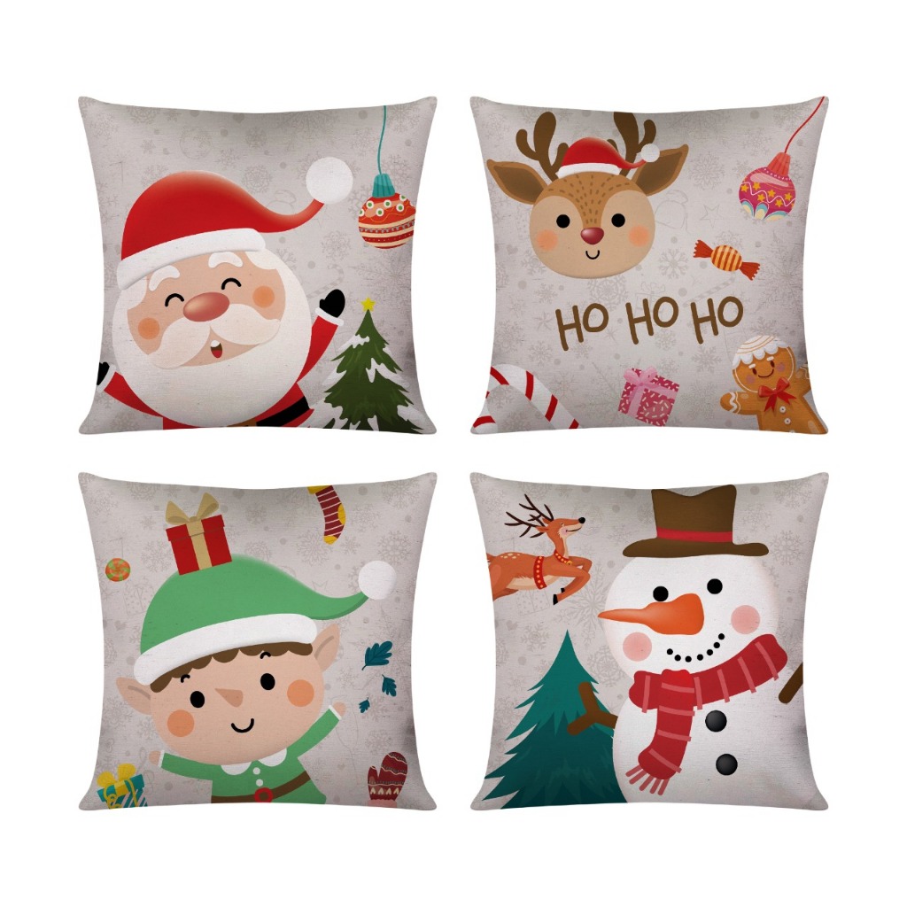 Kit c 4 Capas De Almofada de Natal Decorativas 45x45 - Natal Duende