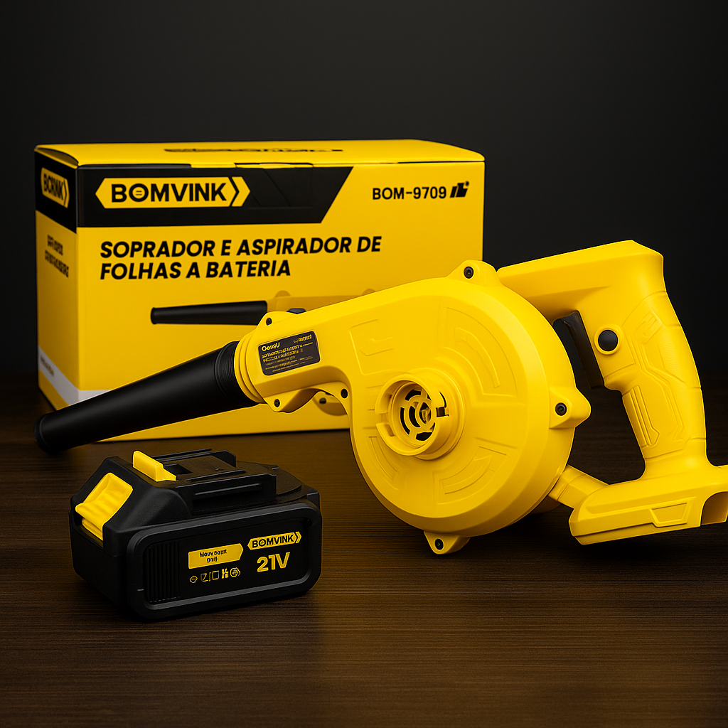 Soprador c/ 2 Baterias Profissional e Portátil c/ Modo Aspirador Bivolt