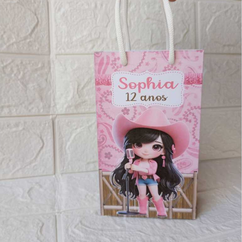 Sacolinha Surpresa Personalizada Boiadeirinha Lembrancinha de Aniversário Festa Infantil Boiadeira