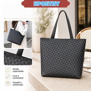 Bolsa feminina de ombro e mão, impermeável, em poliéster, durável, para uso diário.
