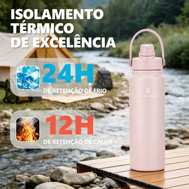 Garrafa Térmica Romantic Crown 800ml em Aço Inox 304 — foto 3