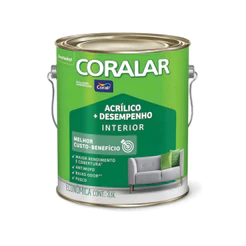 Tinta Acrilica Parede Coralar Interior 3,6 L De Diversas Cores Fosco