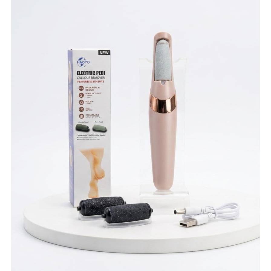 Lixador de Pé Elétrico - Esfoliador Tira Calos Pedicure Portátil Marisa Lixa Elimina Calo Portátil Usb Pilha