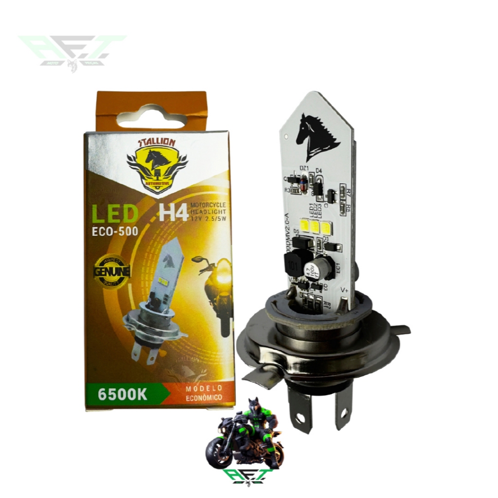 Led Lampada H4 Moto Carro Eco 500 6500k Cavalinho