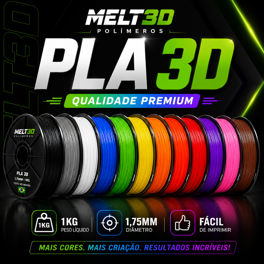 Filamento Impressão 3d Pla Melt3d 1,75mm Cores