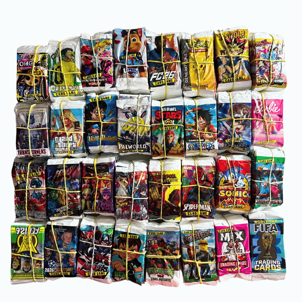 Kit 200 Cards Figurinhas Com 50 Pacotinhos Escolha o Modelo Para Bater Bafo Trocar Cartas